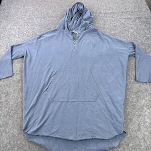 AllSaints Hoody Dress Womens Medium Blue Xonda Oversized Hoodie Tunic Pullover